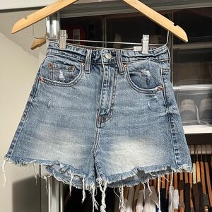 Casual Blue Distressed Jean Shorts